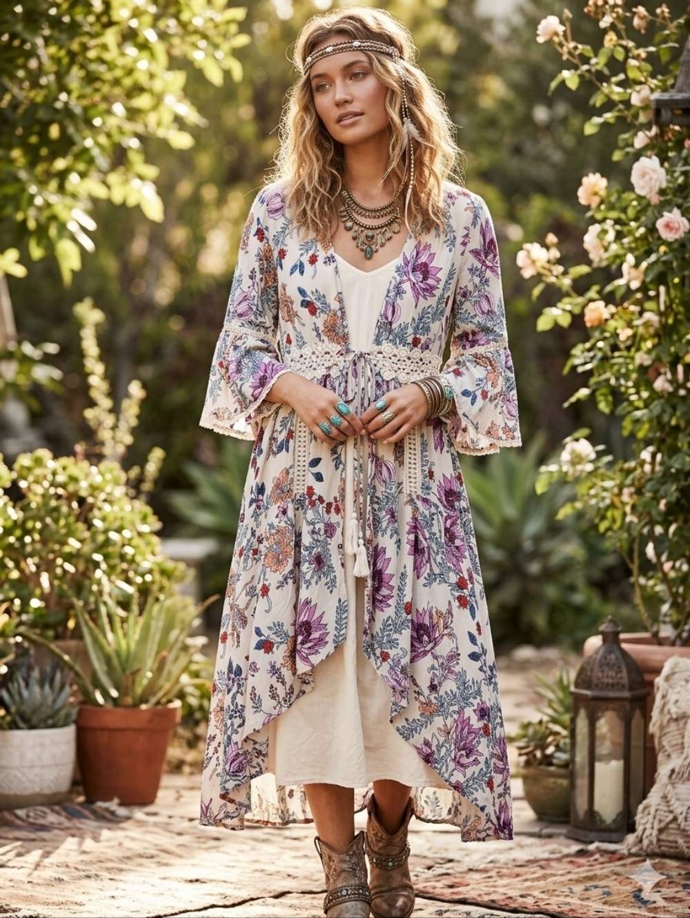 Angie Floral Rayon Cardigan PTP 22